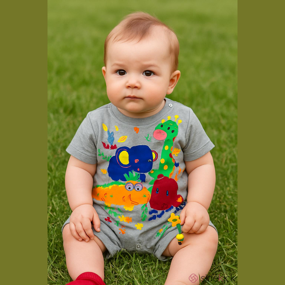 Vintage '93 Colorful Romper and sock set 12month unisex NWT